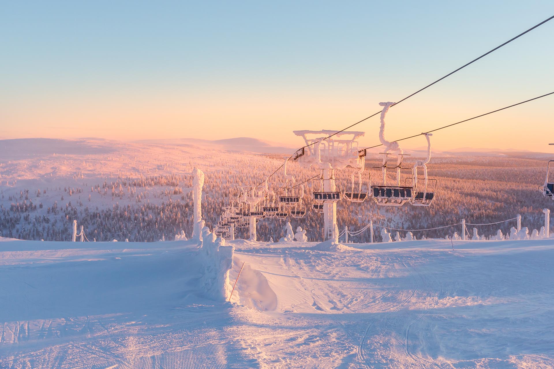 ラップランドのスキーリゾート　フィンランドの風景