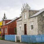 アークレイリの旧市街の町並み アイスランドの風景