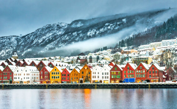 冬のベルゲン　ノルウェーの風景