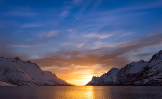 冬のトロムソの風景　ノルウェーの冬の風景