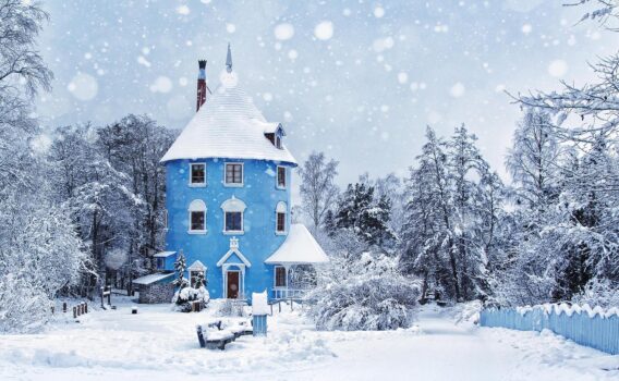 冬のナーンタリ　ムーミン・ワールドの風景　フィンランドの冬の風景