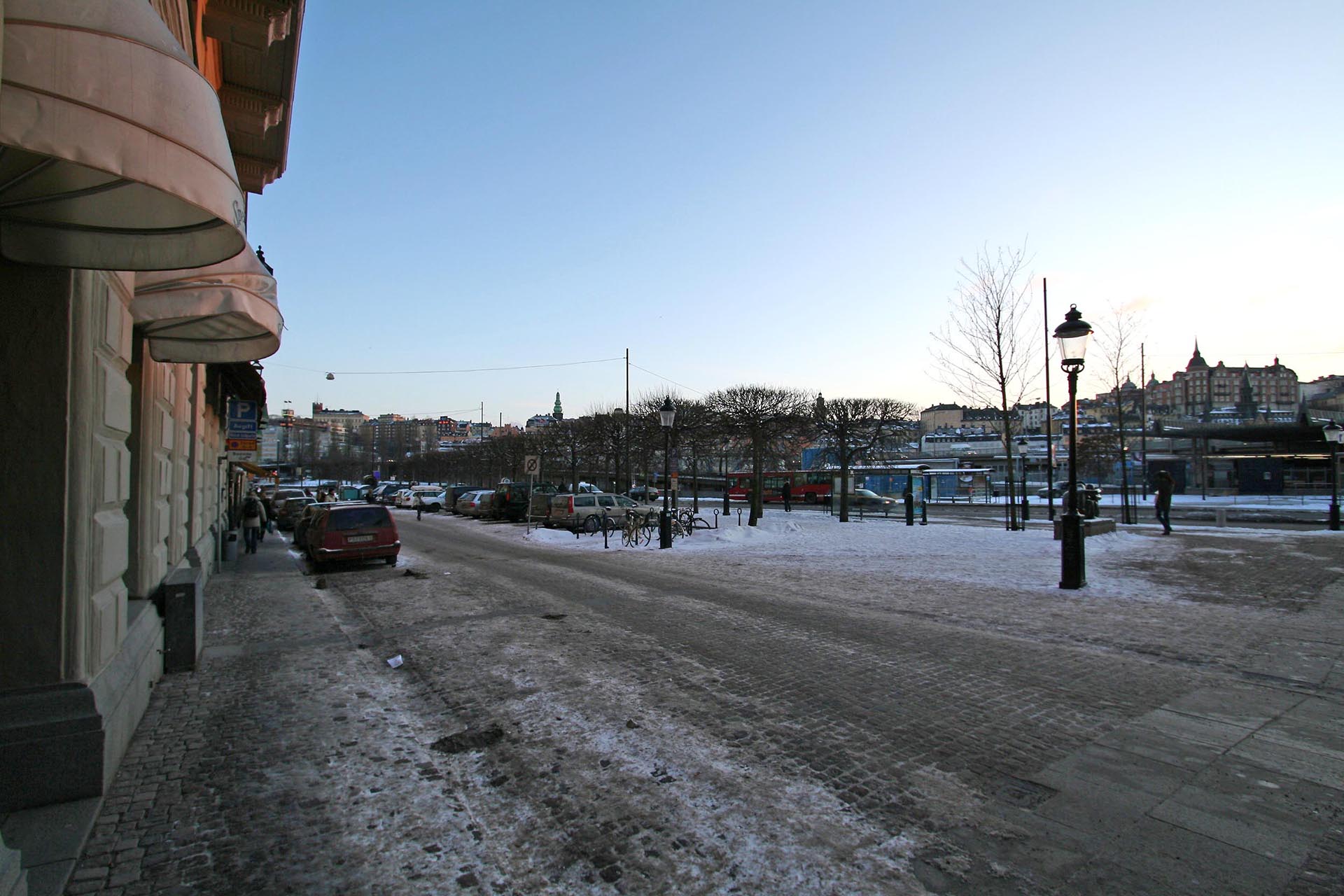 雪の残るストックホルムの街並み　スウェーデンの風景