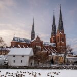 ウプサラの冬の景色　スウェーデンの冬の風景