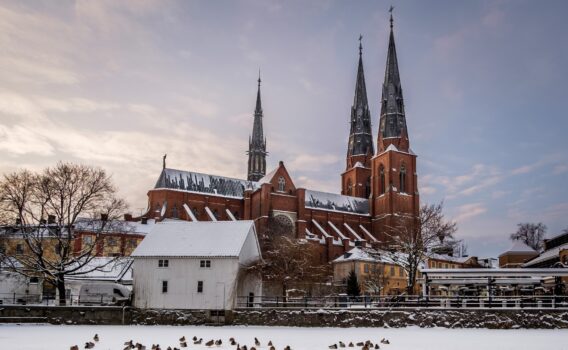 ウプサラの冬の景色　スウェーデンの冬の風景