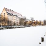 フィリス川の冬の景色　ウプサラ　スウェーデンの冬の風景