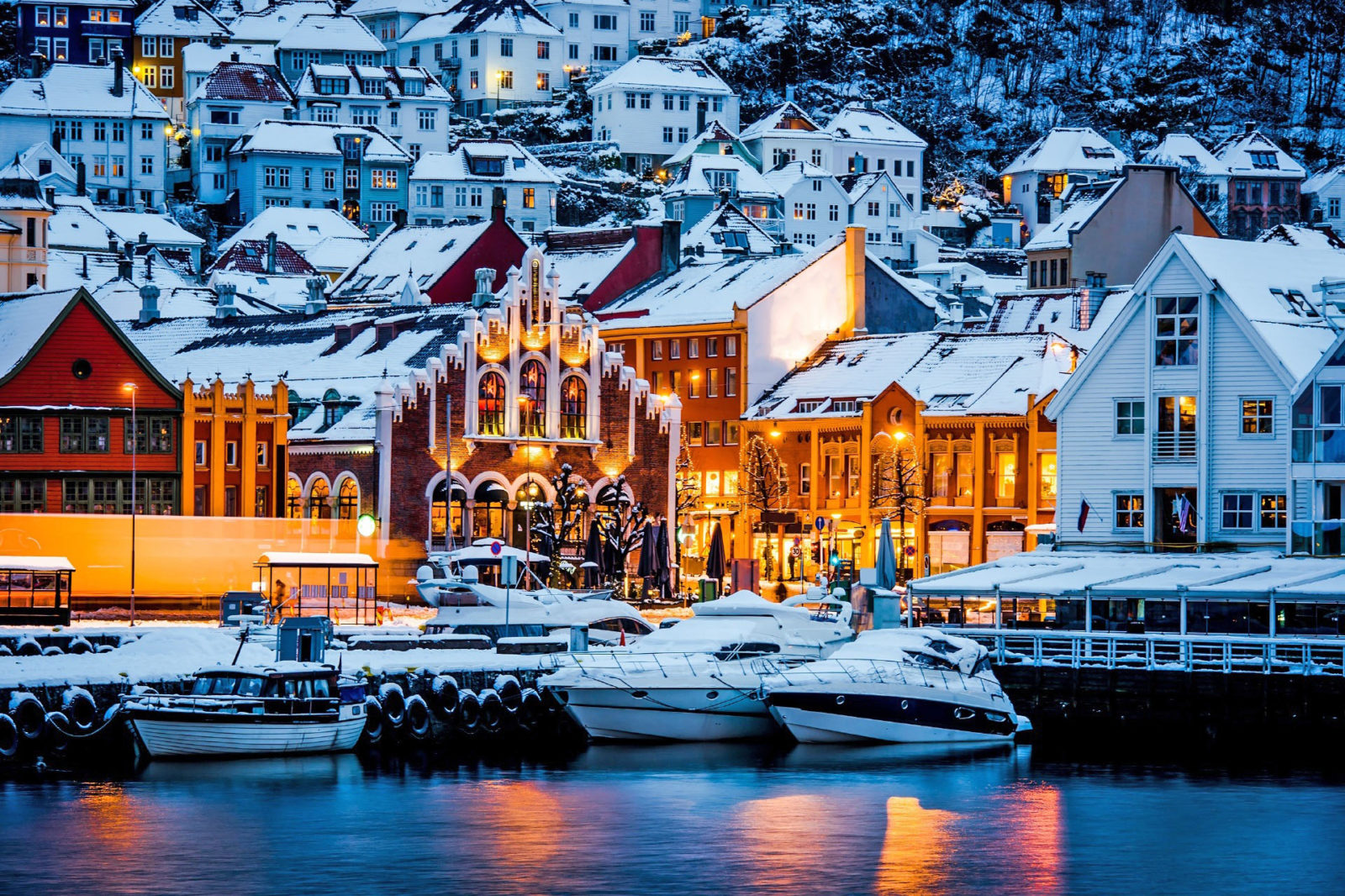 冬のベルゲンの風景 北欧ガイド