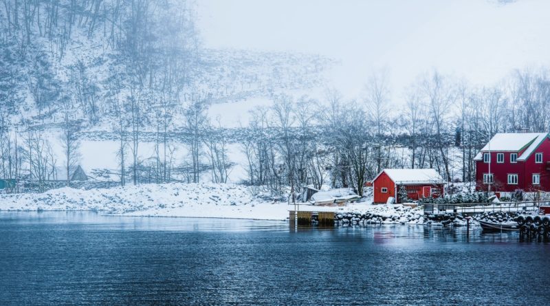 冬のノルウェーの風景